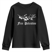 Free Palestine Youth Sweatshirt Palestinian Olives Fruits - Wonder Print Shop