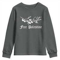 Free Palestine Youth Sweatshirt Palestinian Olives Fruits - Wonder Print Shop