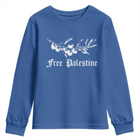 Free Palestine Youth Sweatshirt Palestinian Olives Fruits - Wonder Print Shop