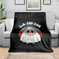 Cute Ghost Halloween Costume Throw Blanket Retro Spooky Trending Cartoon La Boo Boo - Wonder Print Shop