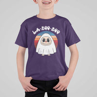 Cute Ghost Halloween Costume T Shirt For Kid Retro Spooky Trending Cartoon La Boo Boo - Wonder Print Shop