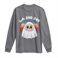 Cute Ghost Halloween Costume Long Sleeve Shirt Retro Spooky Trending Cartoon La Boo Boo - Wonder Print Shop