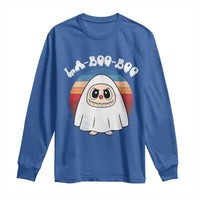 Cute Ghost Halloween Costume Long Sleeve Shirt Retro Spooky Trending Cartoon La Boo Boo - Wonder Print Shop