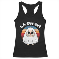 Cute Ghost Halloween Costume Racerback Tank Top Retro Spooky Trending Cartoon La Boo Boo - Wonder Print Shop