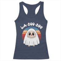 Cute Ghost Halloween Costume Racerback Tank Top Retro Spooky Trending Cartoon La Boo Boo - Wonder Print Shop