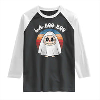 Cute Ghost Halloween Costume Raglan Shirt Retro Spooky Trending Cartoon La Boo Boo - Wonder Print Shop