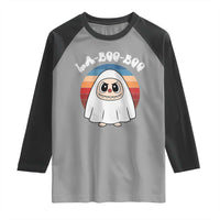 Cute Ghost Halloween Costume Raglan Shirt Retro Spooky Trending Cartoon La Boo Boo - Wonder Print Shop