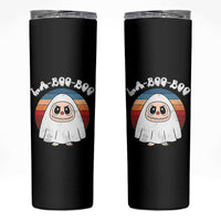 Cute Ghost Halloween Costume Skinny Tumbler Retro Spooky Trending Cartoon La Boo Boo - Wonder Print Shop