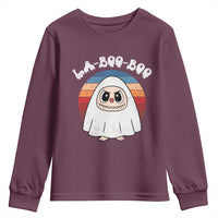 Cute Ghost Halloween Costume Youth Sweatshirt Retro Spooky Trending Cartoon La Boo Boo - Wonder Print Shop