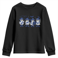Dallas Ghost Halloween Youth Sweatshirt Retro Halloween Costume Cowboy Fan - Wonder Print Shop