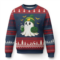 Halloween Packers Ghost Ugly Christmas Sweater Pumpkin Ghost Costume Cheesehead - Wonder Print Shop