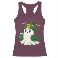 Halloween Packers Ghost Racerback Tank Top Pumpkin Ghost Costume Cheesehead - Wonder Print Shop