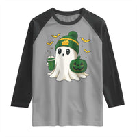 Halloween Packers Ghost Raglan Shirt Pumpkin Ghost Costume Cheesehead - Wonder Print Shop