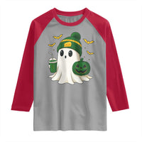 Halloween Packers Ghost Raglan Shirt Pumpkin Ghost Costume Cheesehead - Wonder Print Shop