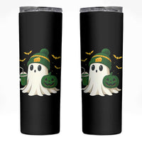 Halloween Packers Ghost Skinny Tumbler Pumpkin Ghost Costume Cheesehead - Wonder Print Shop