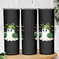Halloween Packers Ghost Skinny Tumbler Pumpkin Ghost Costume Cheesehead - Wonder Print Shop