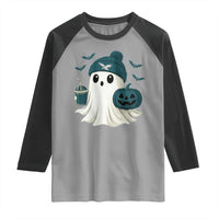 Philadelphia Ghost Halloween Raglan Shirt Retro Halloween Costume Philadelphia Fan - Wonder Print Shop