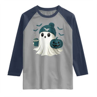 Philadelphia Ghost Halloween Raglan Shirt Retro Halloween Costume Philadelphia Fan - Wonder Print Shop