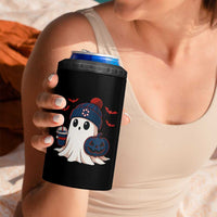 Ghost Halloween 4 in 1 Can Cooler Tumbler Retro Patriots Halloween Costume - Wonder Print Shop