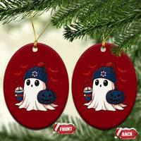 Ghost Halloween Ceramic Ornament Retro Patriots Halloween Costume - Wonder Print Shop
