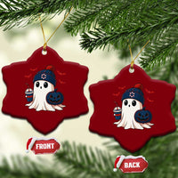 Ghost Halloween Ceramic Ornament Retro Patriots Halloween Costume - Wonder Print Shop