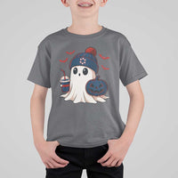 Ghost Halloween T Shirt For Kid Retro Patriots Halloween Costume - Wonder Print Shop