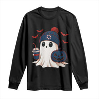 Ghost Halloween Long Sleeve Shirt Retro Patriots Halloween Costume - Wonder Print Shop