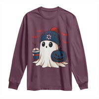 Ghost Halloween Long Sleeve Shirt Retro Patriots Halloween Costume - Wonder Print Shop
