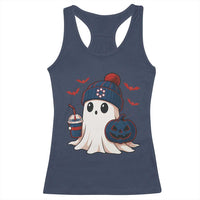 Ghost Halloween Racerback Tank Top Retro Patriots Halloween Costume - Wonder Print Shop