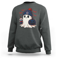 Ghost Halloween Sweatshirt Retro Patriots Halloween Costume - Wonder Print Shop