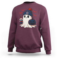 Ghost Halloween Sweatshirt Retro Patriots Halloween Costume - Wonder Print Shop