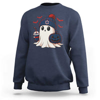 Ghost Halloween Sweatshirt Retro Patriots Halloween Costume - Wonder Print Shop