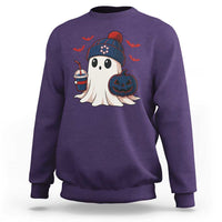 Ghost Halloween Sweatshirt Retro Patriots Halloween Costume - Wonder Print Shop