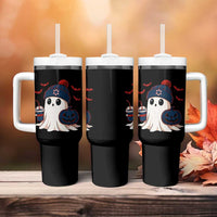 Ghost Halloween Tumbler With Handle Retro Patriots Halloween Costume - Wonder Print Shop