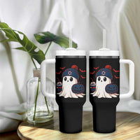 Ghost Halloween Tumbler With Handle Retro Patriots Halloween Costume - Wonder Print Shop