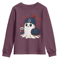 Ghost Halloween Youth Sweatshirt Retro Patriots Halloween Costume - Wonder Print Shop