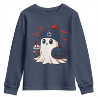 Ghost Halloween Youth Sweatshirt Retro Patriots Halloween Costume - Wonder Print Shop