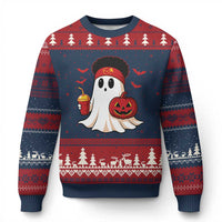 Halloween Chiefs Ghost Ugly Christmas Sweater Pumpkin Ghost Costume - Wonder Print Shop
