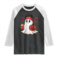 Halloween Chiefs Ghost Raglan Shirt Pumpkin Ghost Costume - Wonder Print Shop