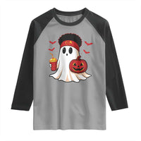 Halloween Chiefs Ghost Raglan Shirt Pumpkin Ghost Costume - Wonder Print Shop