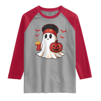 Halloween Chiefs Ghost Raglan Shirt Pumpkin Ghost Costume - Wonder Print Shop