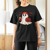 Halloween Chiefs Ghost T Shirt For Women Pumpkin Ghost Costume - Wonder Print Shop