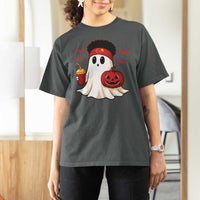 Halloween Chiefs Ghost T Shirt For Women Pumpkin Ghost Costume - Wonder Print Shop