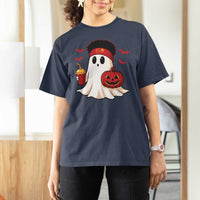 Halloween Chiefs Ghost T Shirt For Women Pumpkin Ghost Costume - Wonder Print Shop