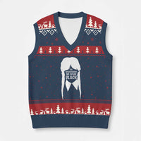 On Wednesdays We Wear Black V-Neck Knit Sweater Vest Goth Halloween - Wonder Print Shop
