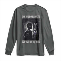 On Wednesdays We Wear Black Long Sleeve Shirt Tarot Card Goth Halloween - Wonder Print Shop