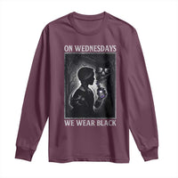 On Wednesdays We Wear Black Long Sleeve Shirt Tarot Card Goth Halloween - Wonder Print Shop