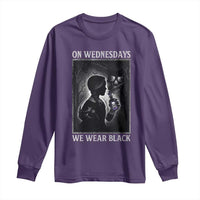 On Wednesdays We Wear Black Long Sleeve Shirt Tarot Card Goth Halloween - Wonder Print Shop