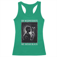 On Wednesdays We Wear Black Racerback Tank Top Tarot Card Goth Halloween - Wonder Print Shop