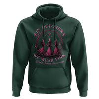 In October We Wear Pink Witches Hoodie Spooky Breast Cancer Witch Halloween Pink Ribbon - Wonder Print Shop